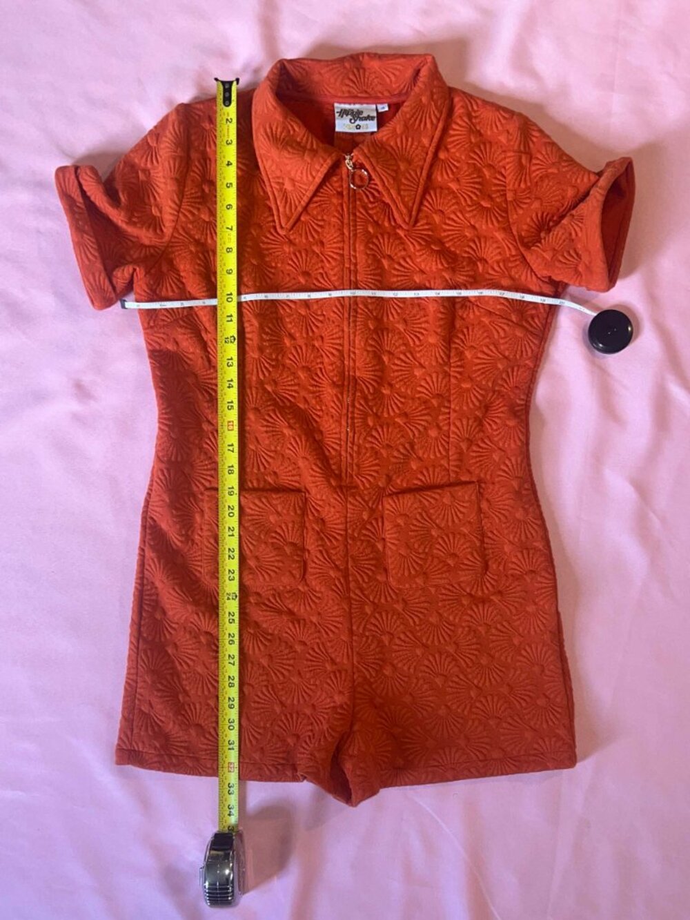 The Hippie Shake Romona Orange Zip Playsuit Romper - Picture 6 of 6
